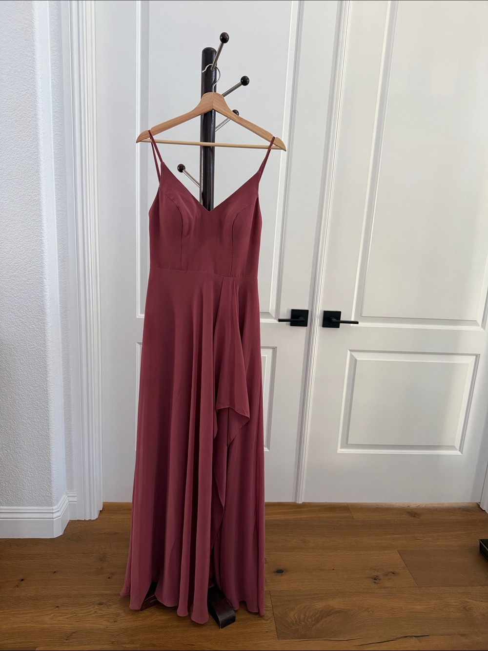 Azazie Collette Spaghetti-Strap Maxi Dress in Desert Rose